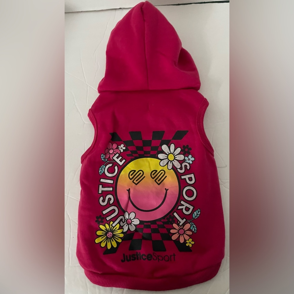 Justice Pink Hoodie for Pets Size S New